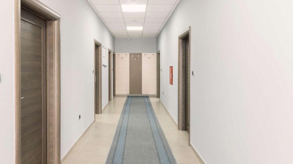 apartment complex hallway painting in progress